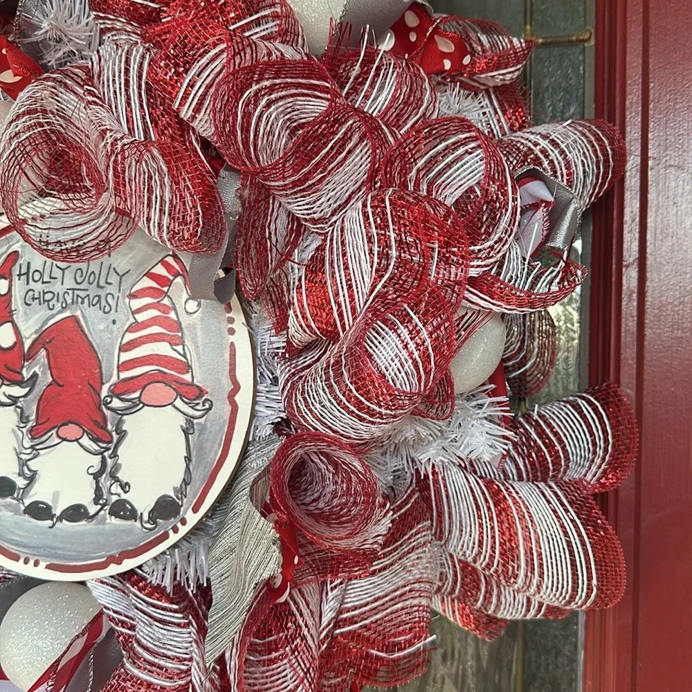 Holly Jolly Christian Gnome XL Wreath